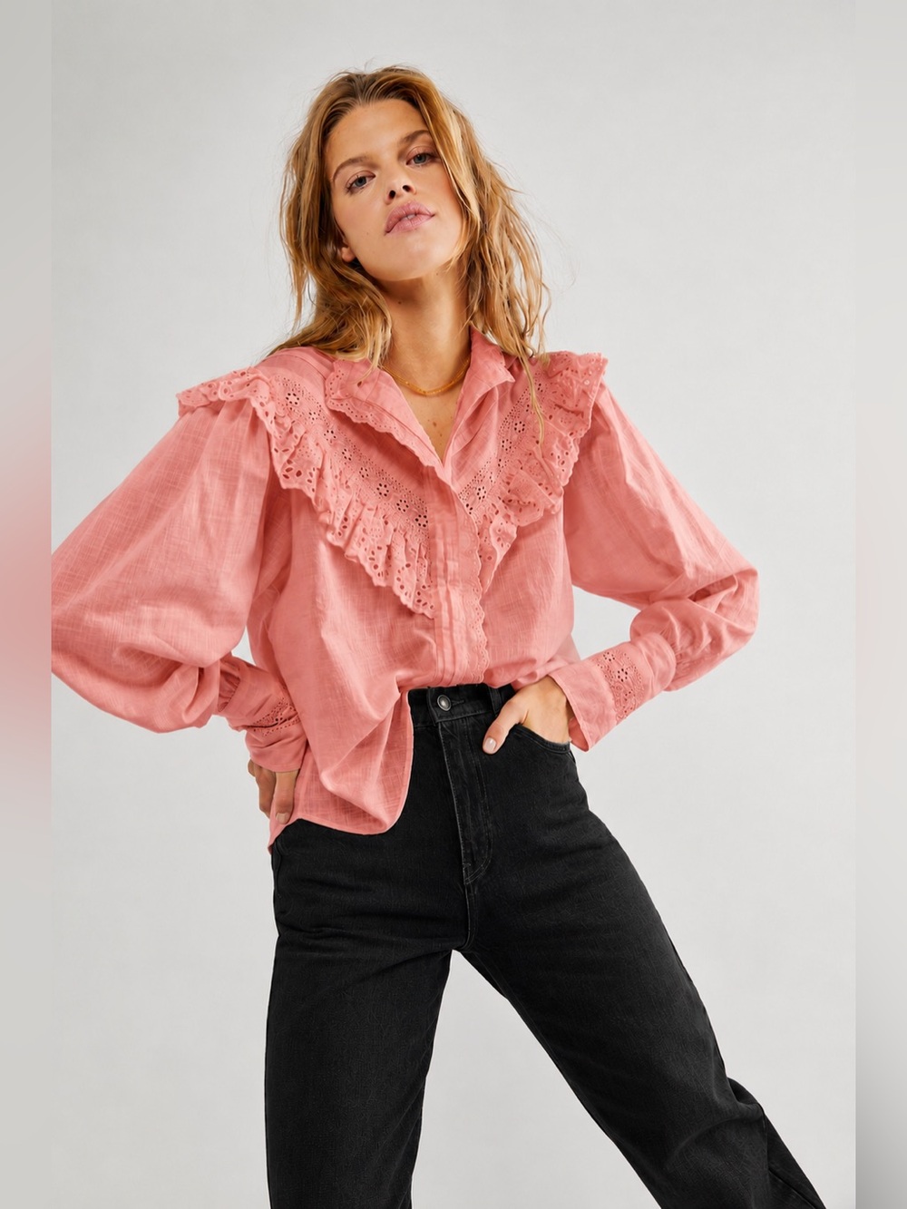 🇺🇸FIRM PRICE🇺🇸 FREE PEOPLE HIT THE ROAD BUTTON DOWN